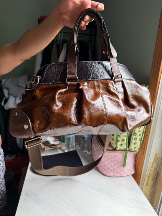 Marni Handbags - Marni Two-Tone Brown and Deep Purple Leather Tote